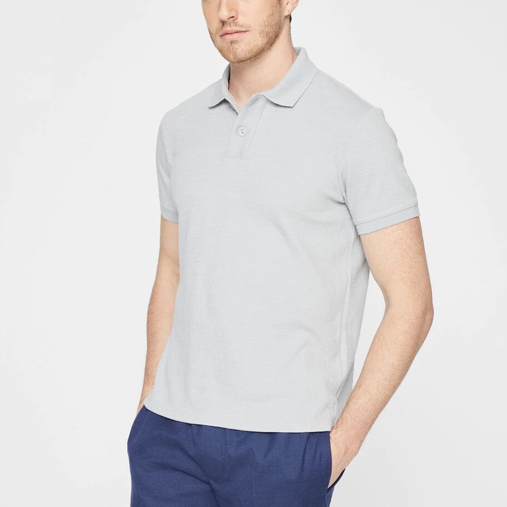 Refined Texture Polo - New With Tags - NEVER WORN - Grey